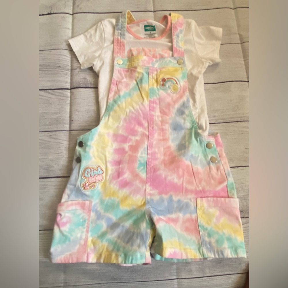 Dreamy Pink and Blue Tie-Dye Shortalls